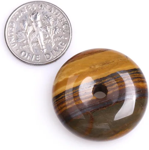 Vista 5 de Anillo de piedra arenisca círculo donuts perlas para hacer joyas naturales semipreciosas 0.984 in oro marrón JOE Forman
