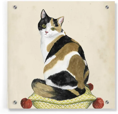 Vista 9 de Epic Art 'Lady Cat III' de Grace Popp, cristal acrílico para pared, 12 x 12 pulgadas