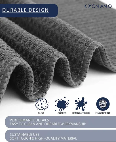 Vista 4 de KYONANO Espresso Accessories – Paquete de 4 toallas barista – Toalla de microfibra Barista (12 x 12 pulgadas) – Toallas de café para barra de café