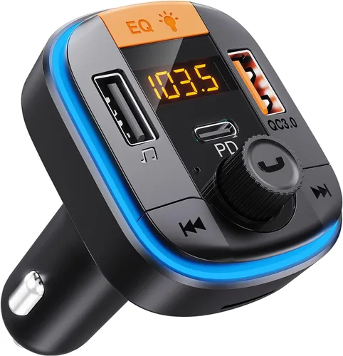 Vista 9 de Transmisor FM Bluetooth Bluetooth para automóvil - BAISHUN Adaptador Bluetooth 5.0 PD20W+QC3.0 encendedor de cigarrillos receptor de radio