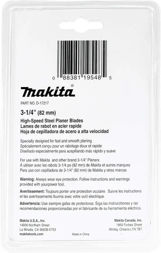 Vista 5 de Makita 2 piezas – 3.25" HSS cepilladora cuchillas para cepilladoras de 3.25 pulgadas – corte rápido para madera dura