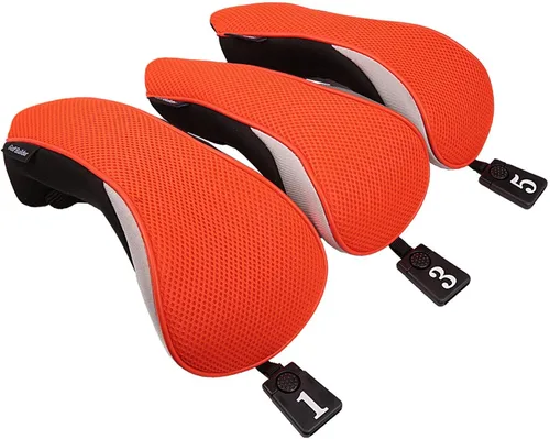 Vista 5 de Sword &Shield sports 3 unids/set conductor # 1 3 5 Fairway cubierta de madera del club de golf Headcover Negro