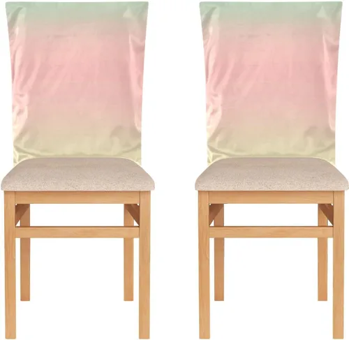 Vista 2 de Juego de 6 fundas decorativas para respaldo de silla, color rosa amarillento, verde y rosa amarillento para ceremonia