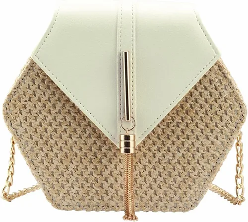 Vista 9 de Bolso bandolera de paja para mujer Blanco