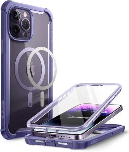 Vista 11 de i-Blason Ares - Funda para iPhone 14 Pro Max de 6.7 pulgadas (2022), funda transparente resistente de cuerpo completo con protector de pantalla