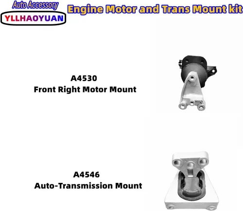 Vista 4 de Soporte de motor y transversal de 4 piezas compatible con Civic 1.8L de 2006, 2007, 2008, 2009, 2010, 2011 de repuesto para A4546 A4530 A4534 A4543