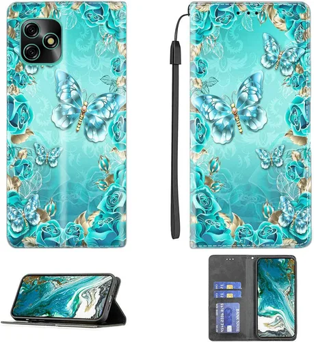 Vista 7 de jioeuinly ATT Motivate 2 - Funda compatible con ATT Motivate 2, funda con soporte abatible y cierre magnético DJS
