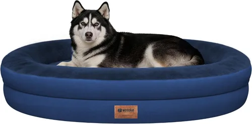 Vista 11 de Cama ortopédica lavable grande para perros: Cama de espuma viscoelástica impermeable para mascotas con refuerzos - Funda ortopédica extraíble