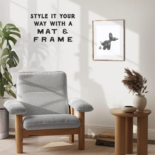 Vista 6 de Decoración de pared de baño en negro - Decoración de baño para hombres - divertidas señales de baño - Arte pop moderno de globos de perro en baño