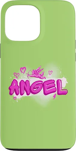 Vista 23 de iPhone 16 Angel y2k Aesthetic 2000s Millennial Nostalgia Pink Graffiti Case