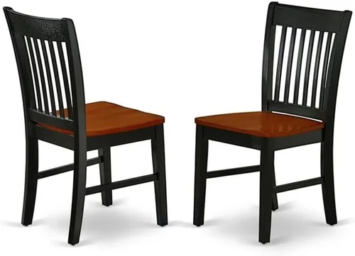 Vista 4 de East West Furniture HLNO3-BCH-W Juego de mesa y sillas de cocina de 3 piezas contiene una mesa de comedor redonda con pedestal y 2 sillas