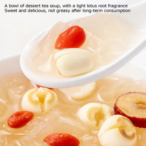 Vista 7 de Semilla de loto blanco seca 10.58oz hueco perfecto para sopa de postre dulce, pasta Soak Before Cooking,Reduce Time,Perfect For Soups, Congee