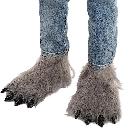 Vista 5 de Disfraz unisex de hombre lobo verde con máscara, guantes y funda de zapatos