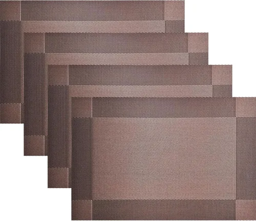 Vista 73 de Manteles individuales de vinilo resistentes al calor, lavables, fáciles de limpiar, manteles individuales de plástico para cocina, mesa de comedor