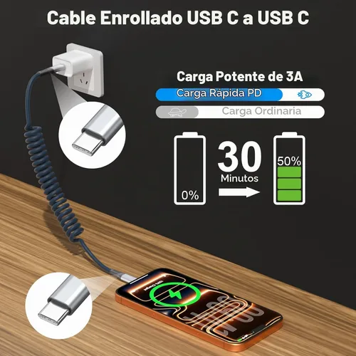 Vista 7 de Quickeep Cable USB C de 3 pies, paquete de 2 cables de carga USB C a USB C