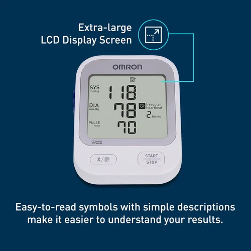 Vista 4 de OMRON Monitor de Presión Arterial Silver para Uso Doméstico y Brazalete de Presión Arterial para Brazo Superior - Marca #1 Recomendada por Médicos
