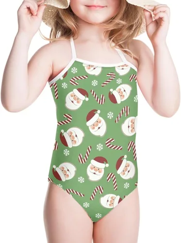 Vista 3 de Trajes de baño de Navidad para niñas, trajes de baño de una sola pieza, diseño novedoso, deportivo, verano, playa, trajes de baño para niños
