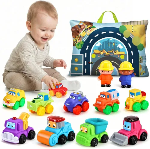 Vista 8 de ALASOU 12 juguetes de goma suave para niños de 1 año con tapete de juego/bolsa de almacenamiento, juguetes para bebés, regalos para niños de 1 año