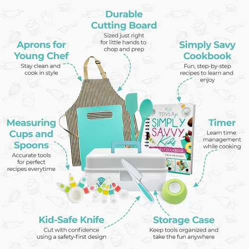 Vista 2 de TOVLA JR. Juego de cocina real para niños Herramientas de cocina para niños de 5 a 12 años Kit de cocina para principiantes inspirado