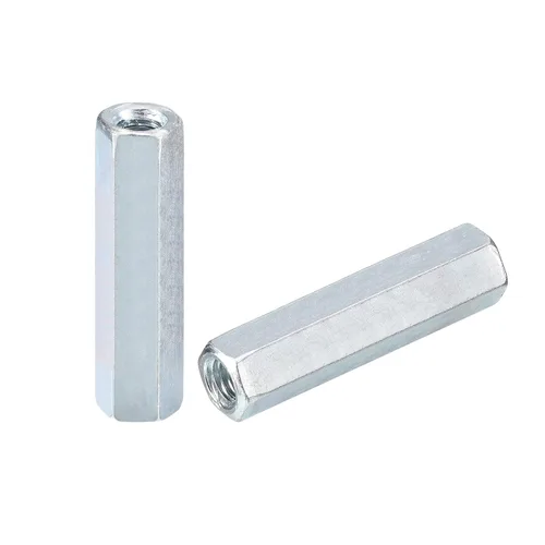 Vista 7 de uxcell Tuercas de acoplamiento M5x8x12mm - Acoplador de varilla roscada hexagonal de acero al carbono galvanizado para muebles, electrónico