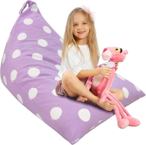 Vista 13 de Aubliss - Sillón puf para almacenamiento de animales de peluche, adecuado para niños, niñas y adultos, sólo incluye la funda de puf, con cremallera