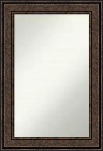 Vista 232 de Amanti Art Espejo de pared personalizado no biselado (25 x 25 pulgadas), marco de bronce acentuado, varios tamaños personalizados, espejo de baño