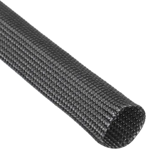 Vista 7 de uxcell Protector de cable de aislamiento, manga de fibra de vidrio de alta temperatura de 9.8Ft-16.4 ft m negro