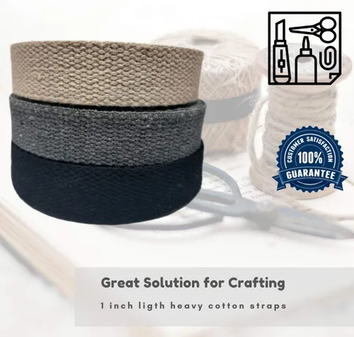 Vista 5 de Correa de nailon de algodón pesado de 1 pulgada - Correas para manualidades y artes (Natural, 9 m), MATADOR USEFUL GOODS