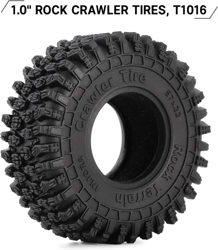 Vista 2 de INJORA Neumáticos 1.0 - Neumáticos S5 Super Blandos y Adhesivos de 57 * 22mm para TRX4M Axial AX24 SCX24 FCX24 Enduro24, T1016