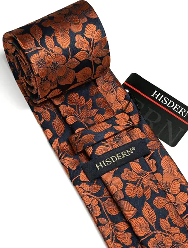 Vista 27 de Corbatas florales tejidas clásicas para hombre, corbata cuadrada de bolsillo, corbatas formales para hombres, boda con pañuelo