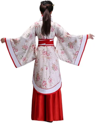 Vista 3 de Ez-sofei Disfraz tradicional chino de Hanfu antiguo para mujer, vestido de rendimiento en escenario