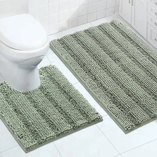 Vista 11 de Turquoize Alfombra de baño de chenilla de lujo para baño, extra absorbente, alfombra de ducha de microfibra antideslizante para baño, alfombra Aqua