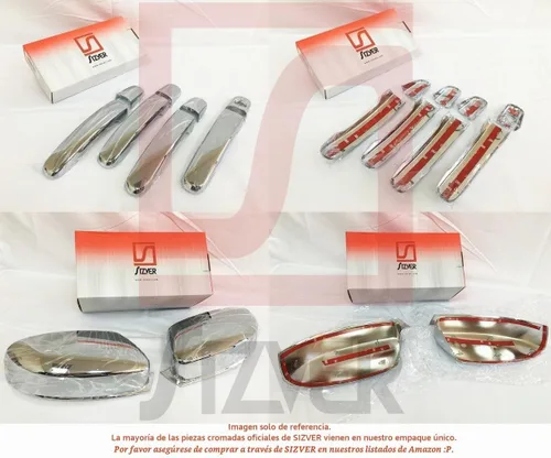 Vista 2 de Cubiertas cromadas para manijas de puerta Sizver para Chevy Silverado 1500 2014-2018
