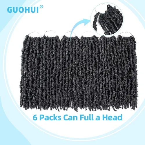 Vista 4 de Superlight Butterfly Locs - Cabello de ganchillo de 12 pulgadas, 6 paquetes