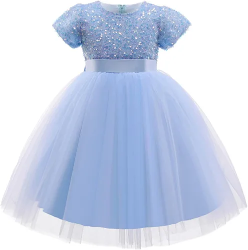 Vista 2 de NNJXD Vestido de princesa para niña, vestido de tul para fiesta de boda