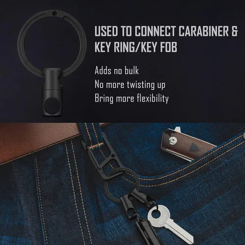 Vista 3 de KeyUnity Titanium Swivel Key Ring Keychain Connector