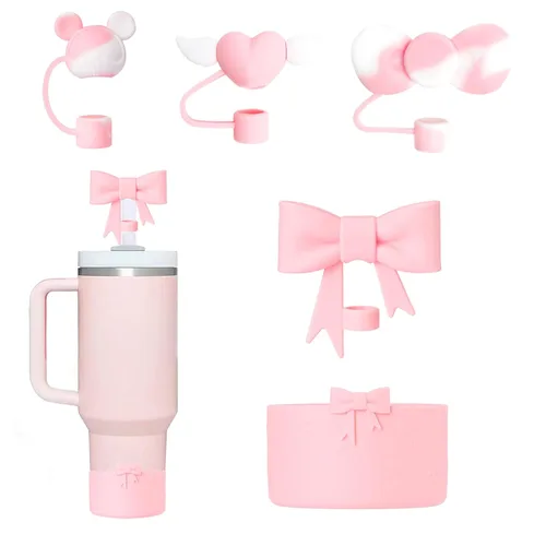 Vista 10 de Stanley - Juego de accesorios para vasos que incluye 4 fundas de silicona para popotes de 0.394 in/0.4 pulgadas, 1 bota de silicona para copa Azul