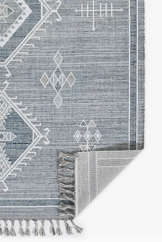 Vista 5 de Momeni Rabat - Alfombra de diseño marroquí, azul, 7'10" X 10'2