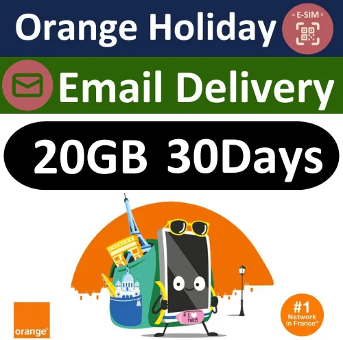 Vista 18 de Orange Holiday Europe Prepaid Sim 20GB Internet Data 30 días de uso Se permite la conexión de datos 30 minutos y 200 SMS de Europa a cualquier