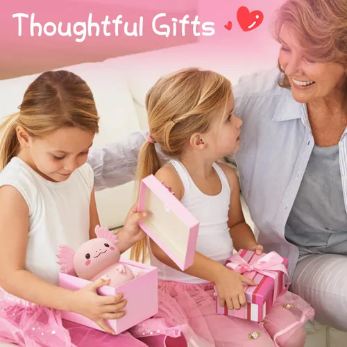 Vista 5 de Regalos de Axolotl Luz Nocturna para Niños, Bonita Lámpara de Axolotl de Silicona para Bebé y Niño Pequeño, Luz Nocturna de Animales para Niños