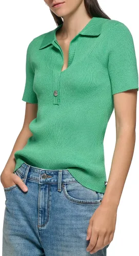 Vista 3 de Suéter suave de manga corta Lurex para mujer