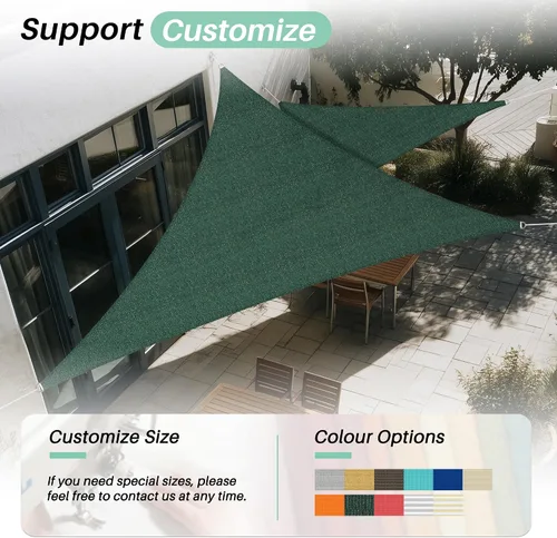 Vista 36 de SunnyRoyal Toldo parasol triangular de 8 x 8 x 8 pies con bloqueo UV, para patio, jardín, piscina (turquesa)