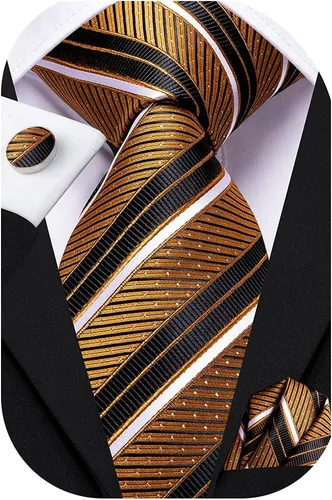 Vista 206 de Dubulle Corbata tejida de cachemira para hombre y gemelos de pañuelo para hombre, conjunto de gemelos para boda formal y negocios