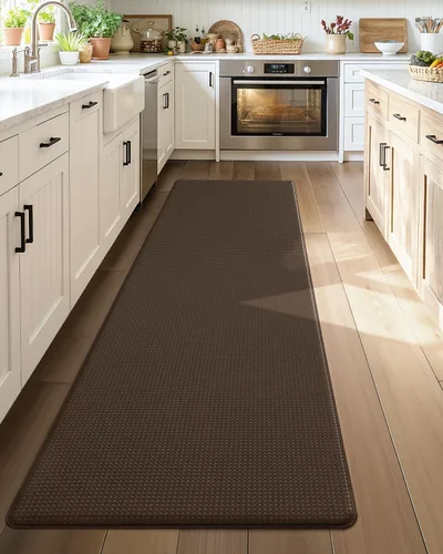 Vista 8 de Color&Geometry - Alfombra antideslizante para cocina Marrón