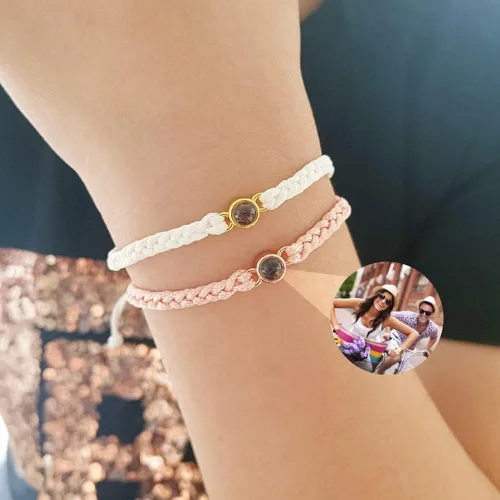 Vista 4 de ggtg Pulseras personalizadas con imagen en el interior Pulseras de proyección personalizadas con fotos Pulsera Regalos conmemorativos con foto