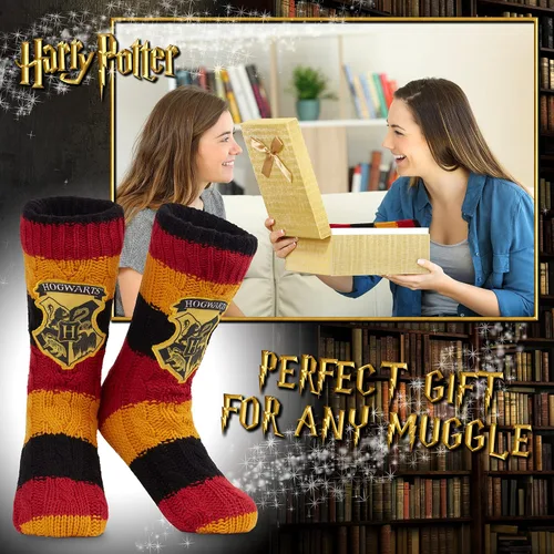 Vista 2 de Harry Potter Calcetines de zapatillas, calcetines esponjosos de punto para mujer, rellenos de calcetines de Navidad