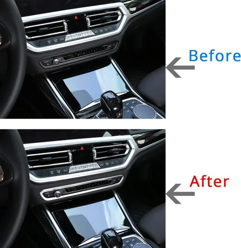 Vista 2 de ABS Material Car Center Console Ajuste de volumen Ajuste de marco para BMW Serie 3 G20 G28 2019 2020 (Plata)