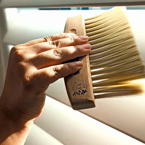 Vista 8 de A&J Koti - Barredora de migas de mesa, pequeño juego combinado de recogedor de metal y cepillo de mano, migas de madera para servidores