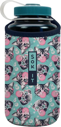 Vista 143 de Sok It BotlSok Funda para botella de agua con cubierta de neopreno aislante (Floral abstracto, se ajusta a CamelBak o Nalgene de 12 onzas)