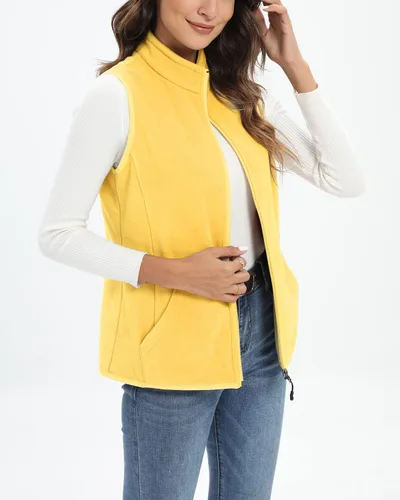 Vista 4 de Xeoxarel Chaleco de forro polar para mujer con 6 bolsillos (XS-2XL)